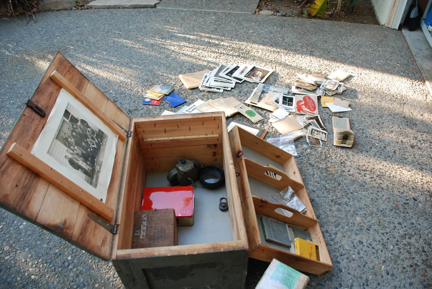 Contents of a WWII China-Burma-India Theater Veteran's Footlocker, Archival Documentation Photograph