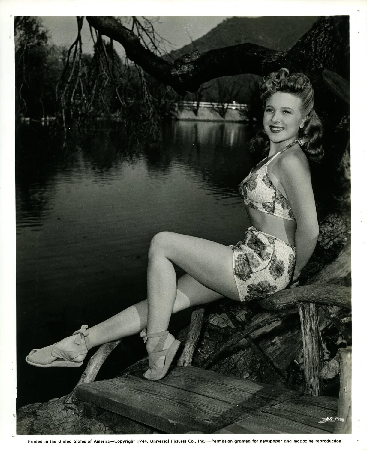 Lakeside Swimsuit Pin-Up Publicity Photograph, Universal Pictures, 1944