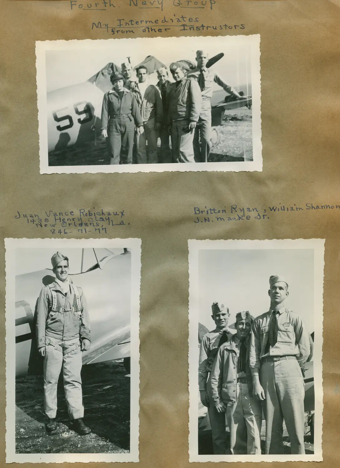 Album Page: Fourth Navy Group, Intermediate Flight Training Cadets