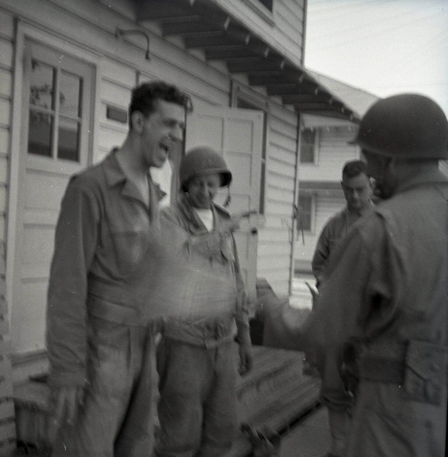 Soldiers Sharing a Laugh Outside Barracks, Military Band Collection