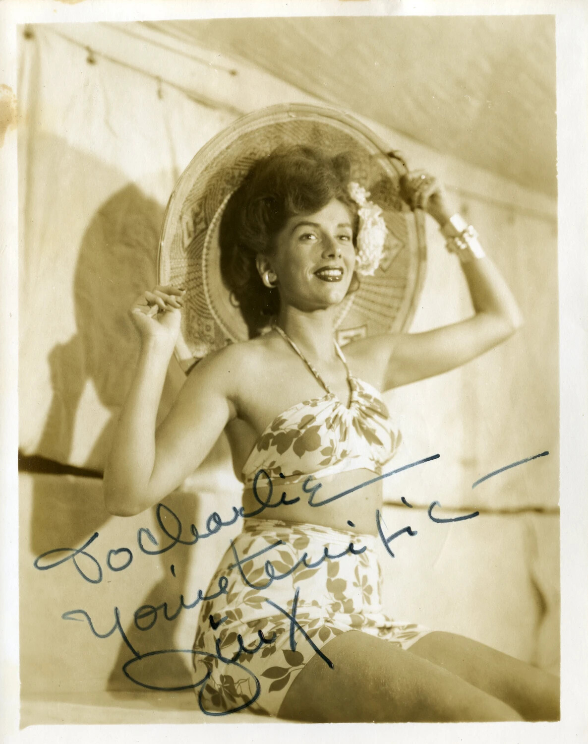 Autographed Pin-Up Photograph Inscribed 'To Charlie,' WWII China-Burma-India Theater, Myitkyina Visitors Collection