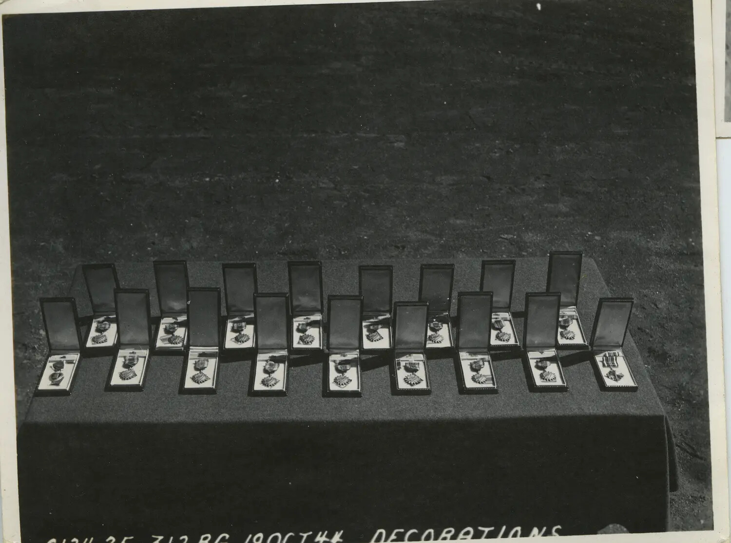 Medals Arranged for Presentation Ceremony, 312th Bomb Group — 19 October 1944