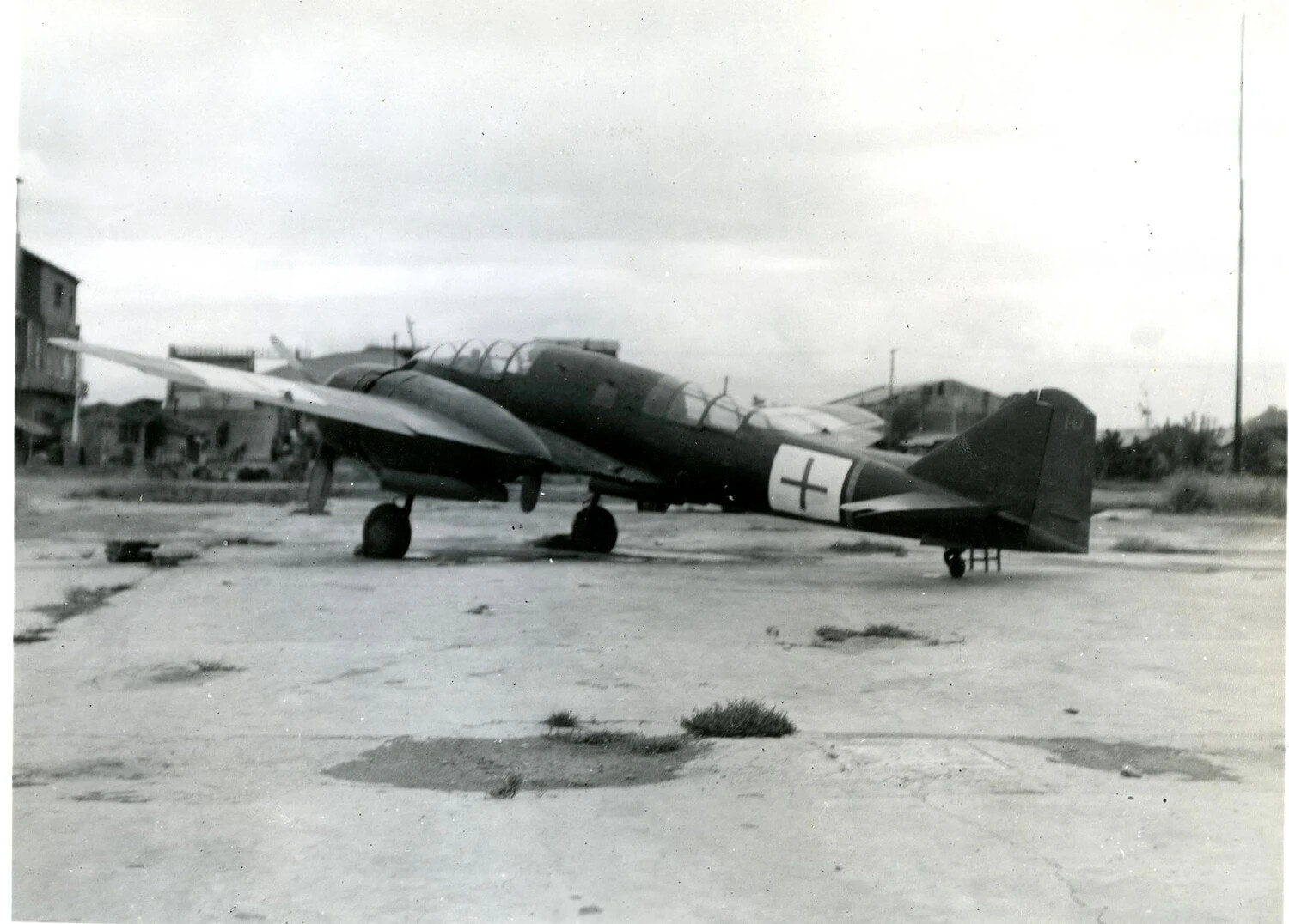 Captured Single-Engine Japanese Aircraft with Allied Cross Marking, CBI/Pacific Theater, World War II