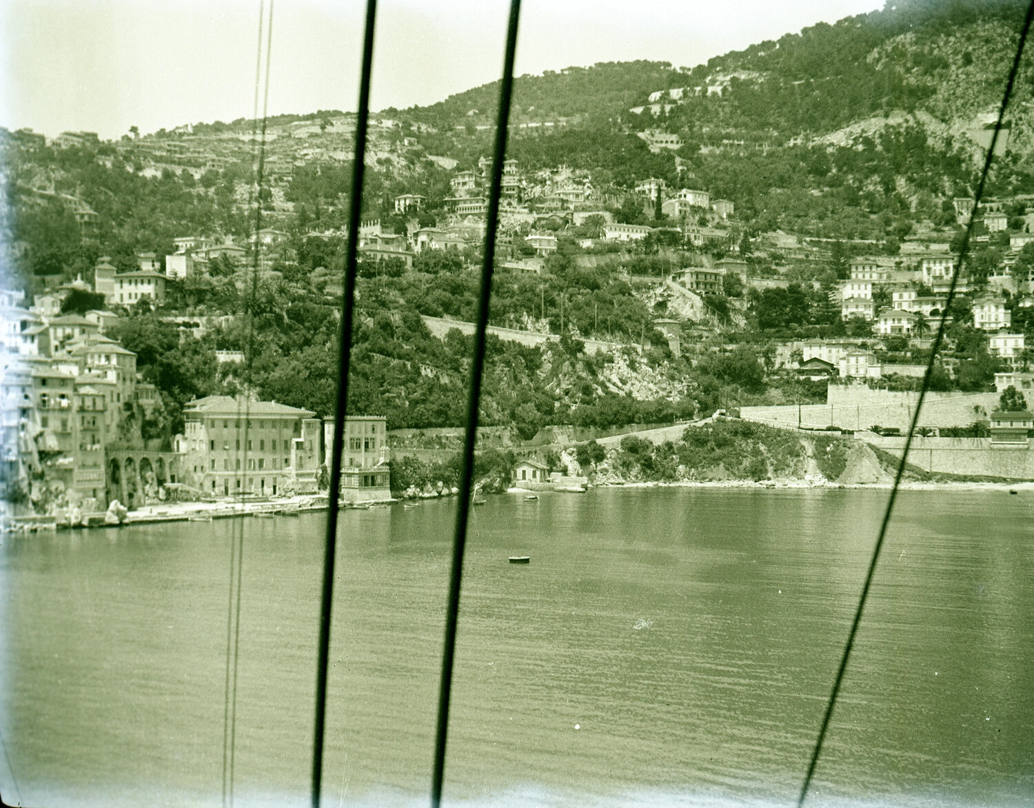 Mediterranean Coastal Town Viewed from a U.S. Navy Ship, Interwar Period