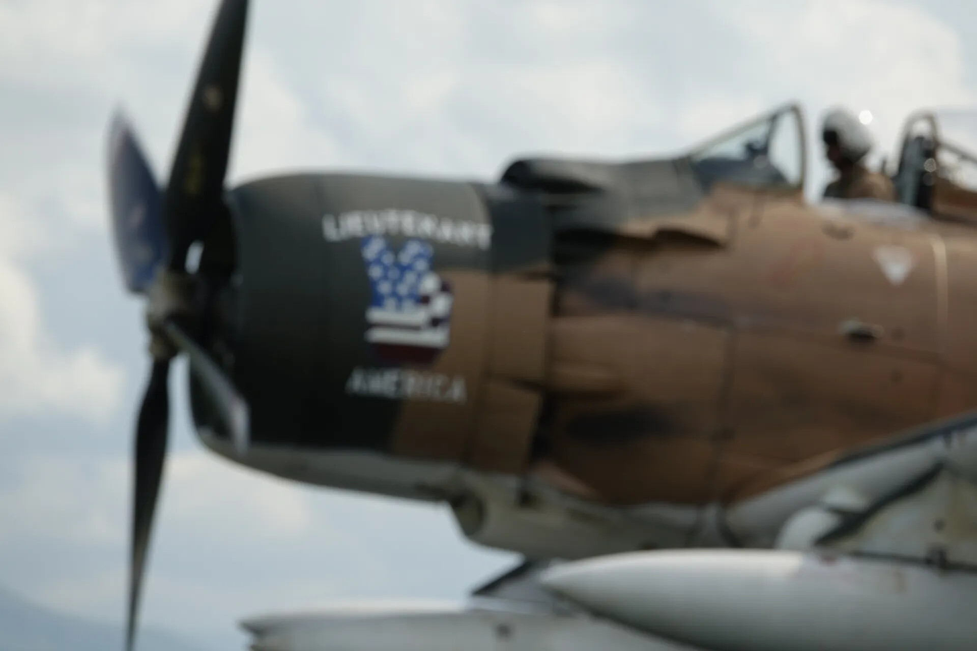 Out-of-Focus View of A-1 Skyraider "Lieutenant America" Nose Art