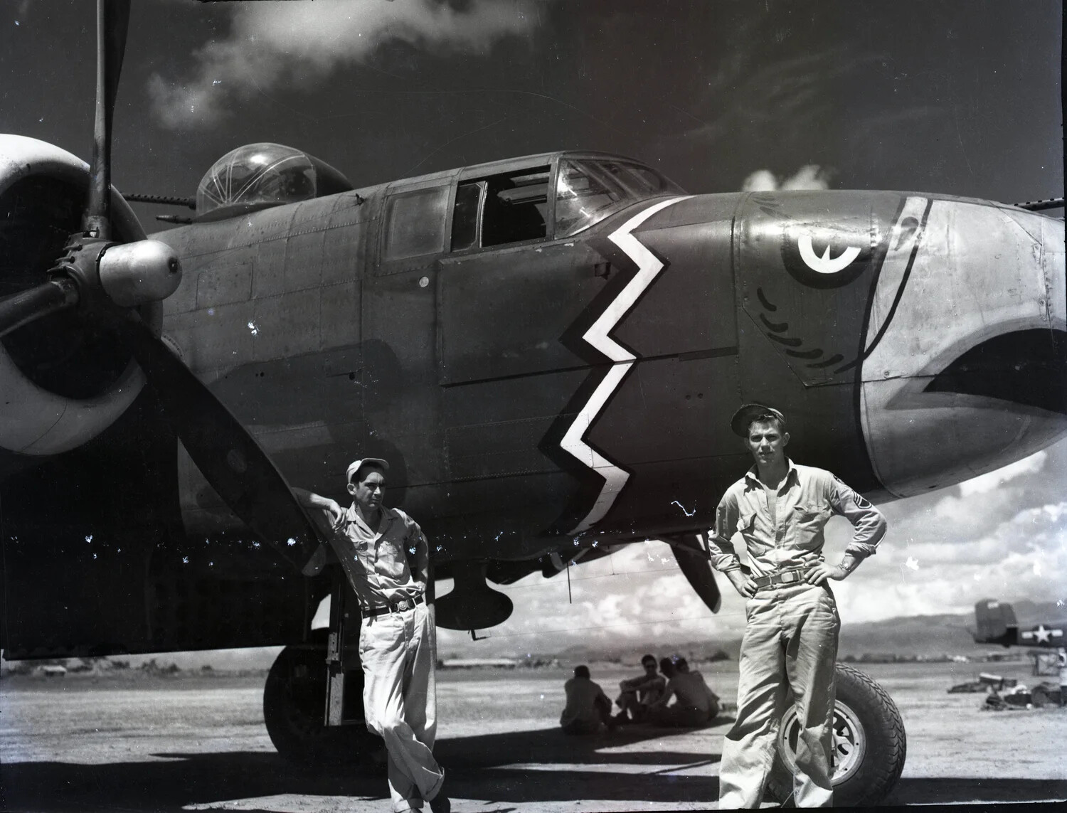 North American B-25 Mitchell with Shark-Tooth Nose Art, 345th Bombardment Group, Ie Shima, WWII