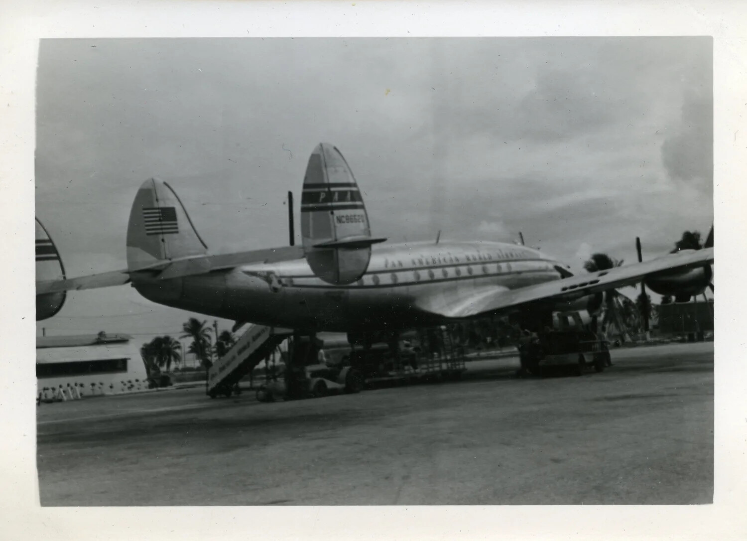 Pan American World Airways Lockheed Constellation on the Ramp, Agana, Guam — VR-6 Naval Air Transport Squadron Album