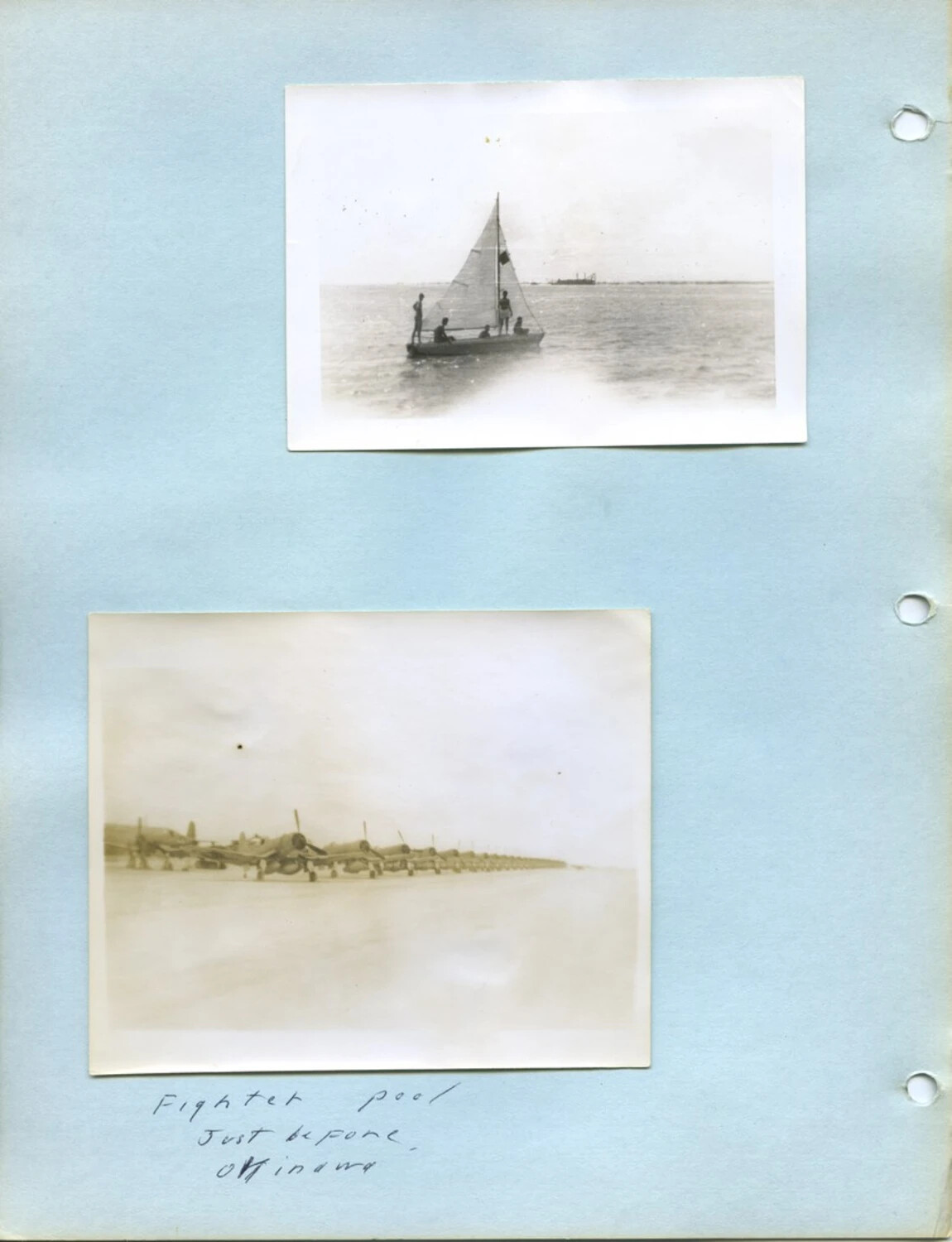 Sailing Recreation and a Fighter Aircraft Pool Staged Before the Okinawa Campaign