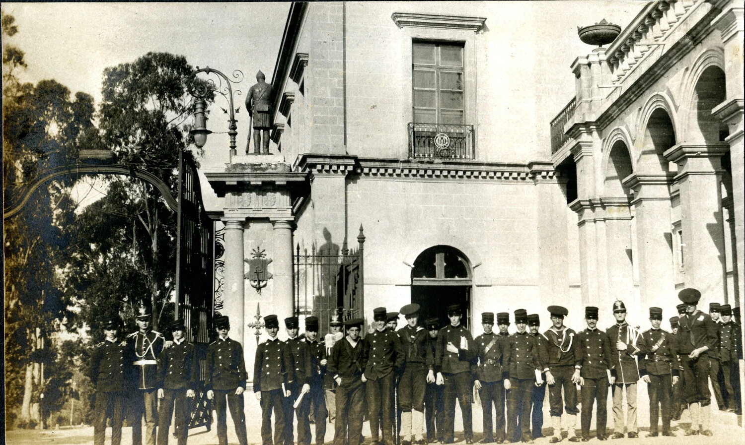 Cadets and Visiting Sailors Assembled in the Front Yard, Chapultepec Castle