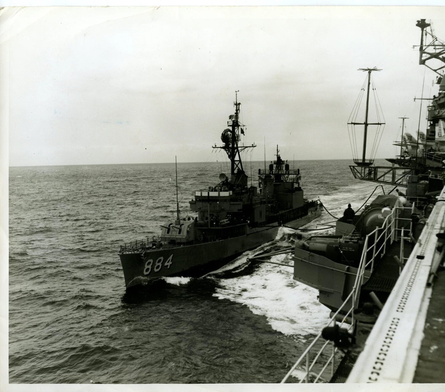 USS Floyd B. Parks (DD-884) Alongside USS Ticonderoga During Underway Replenishment, Vietnam War Era
