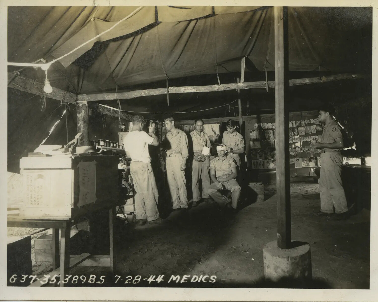 389th Bomb Squadron Medics at Field Aid Station, Southwest Pacific, July 28, 1944