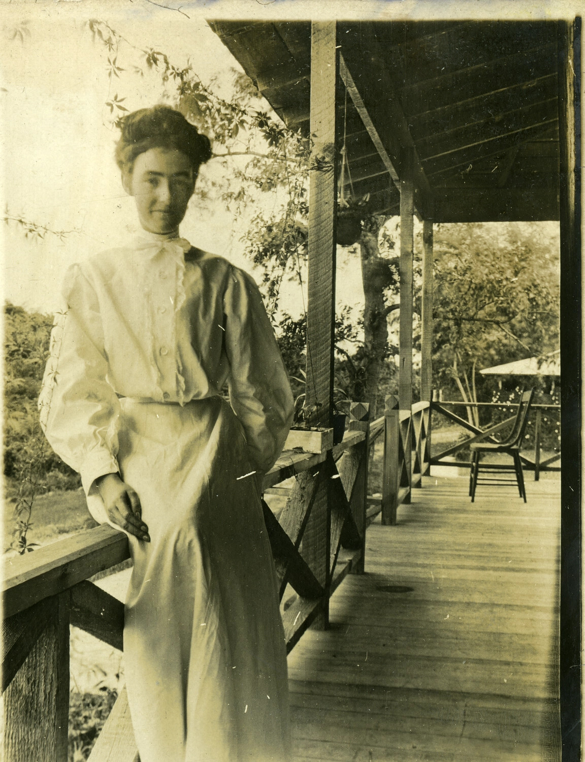 Portrait of a Young Woman on a Veranda, Philippines, Early 1900s (Carl Stone Album)