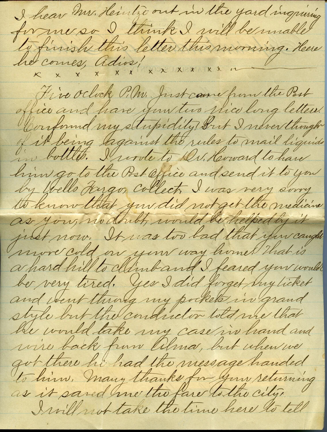Handwritten Family Letter, J. A. Wagener, July 19, 1900 (Page D)