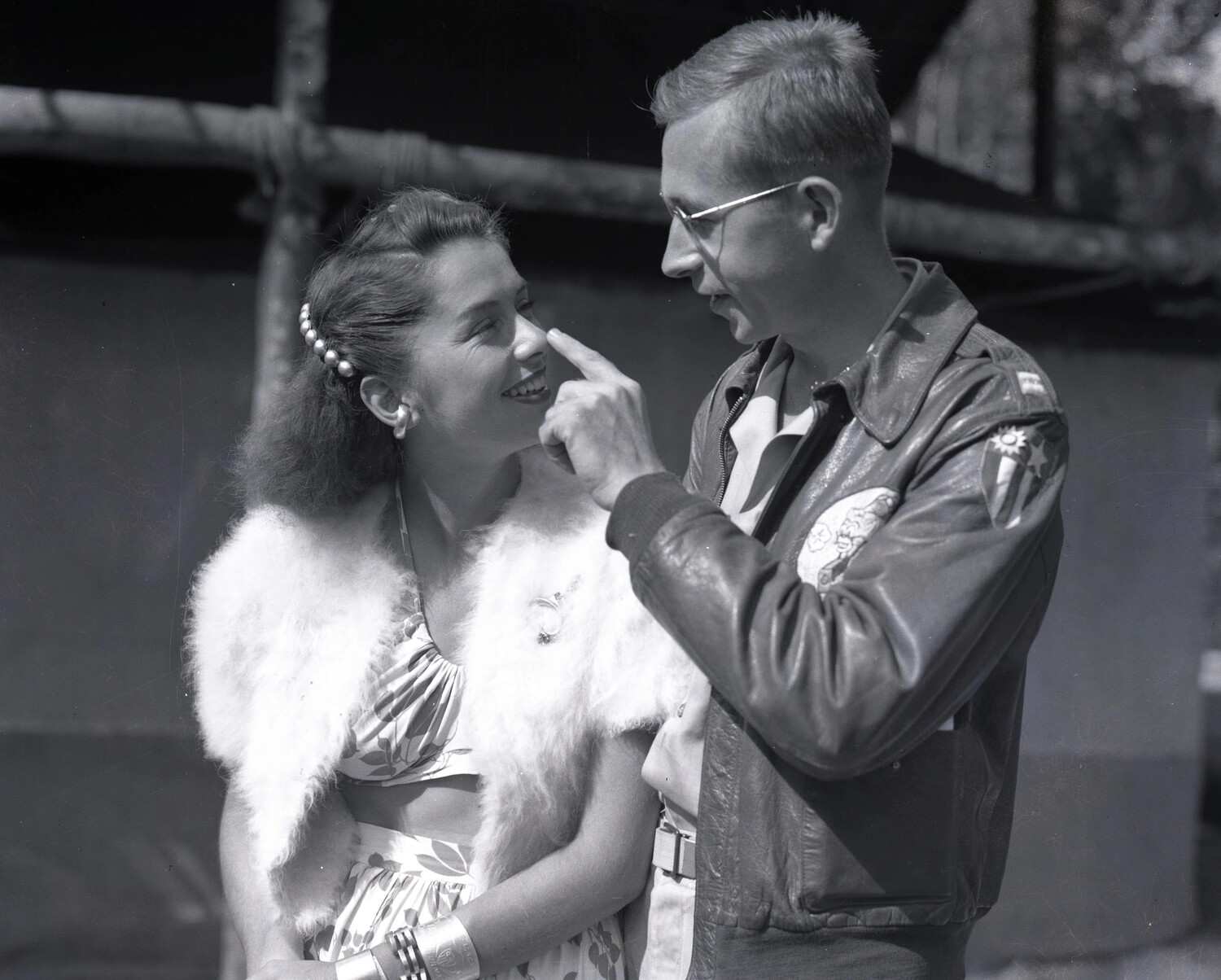 Airman and Young Woman, China-Burma-India Theater, WWII