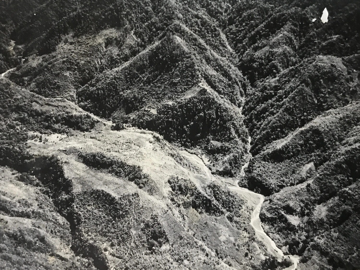 Aerial Photograph of Mountainous Terrain, Wantoat Area, New Guinea