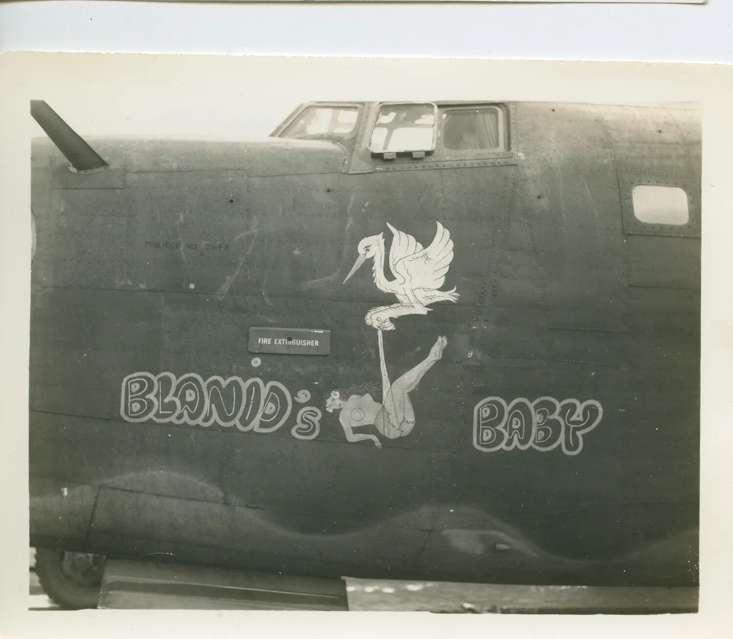 Nose Art Detail, B-24 Liberator "Blanid's Baby," 392nd Bombardment Group, Wendling, England, 1944
