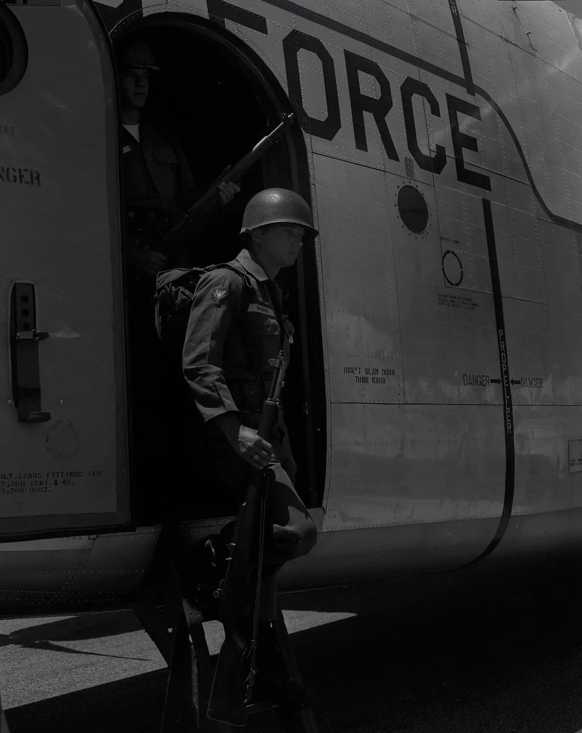 Paratroopers Exiting a C-119 Flying Boxcar Door