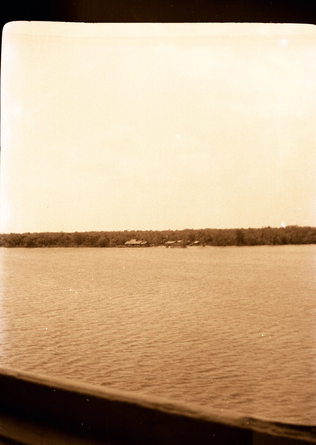 Coastal Village Viewed from Shipboard, China or Pacific, 1930s