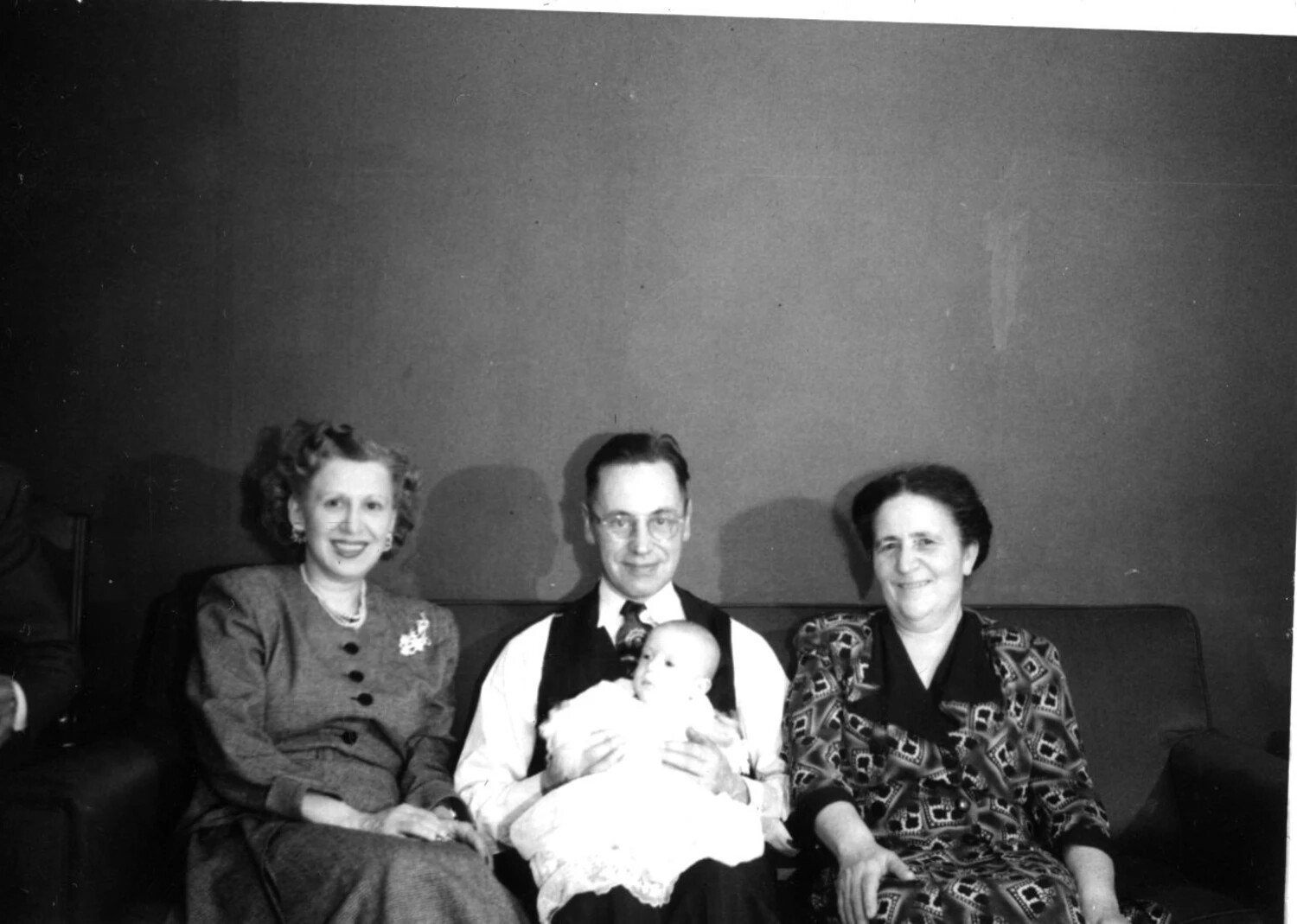 Family Portrait with Infant in Christening Gown