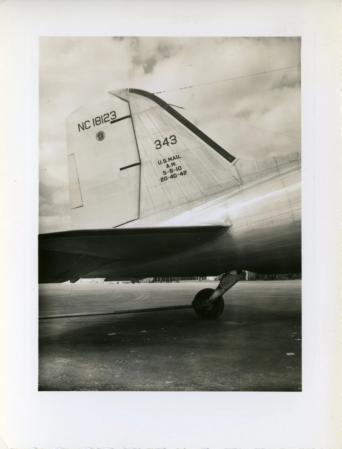 Tail Section of Douglas DC-3-type Airliner, Registration NC18123, Fleet No. 343