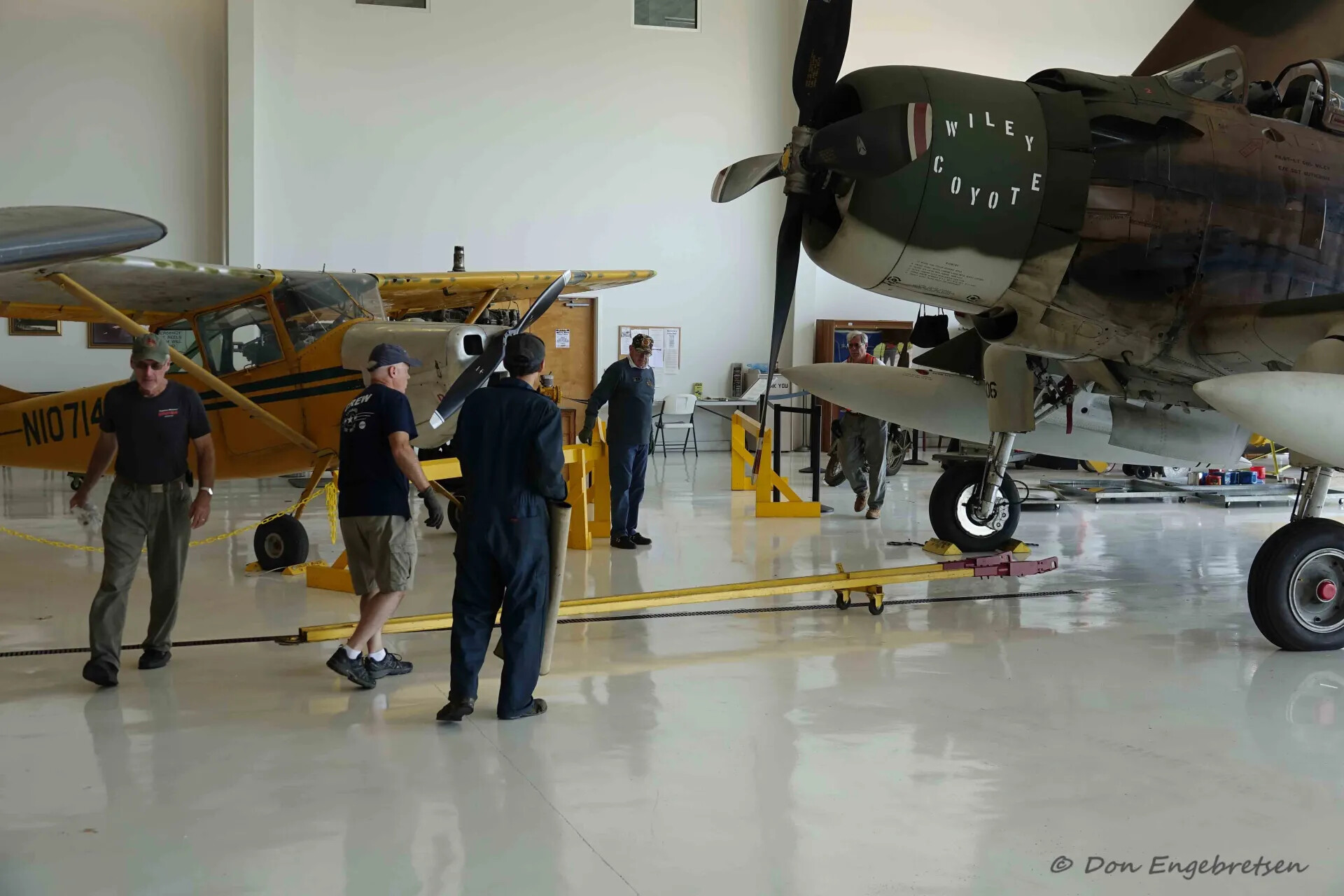 Museum Volunteers Preparing A-1 Skyraider 'Wiley Coyote' and O-1 Bird Dog, May 2019 Event