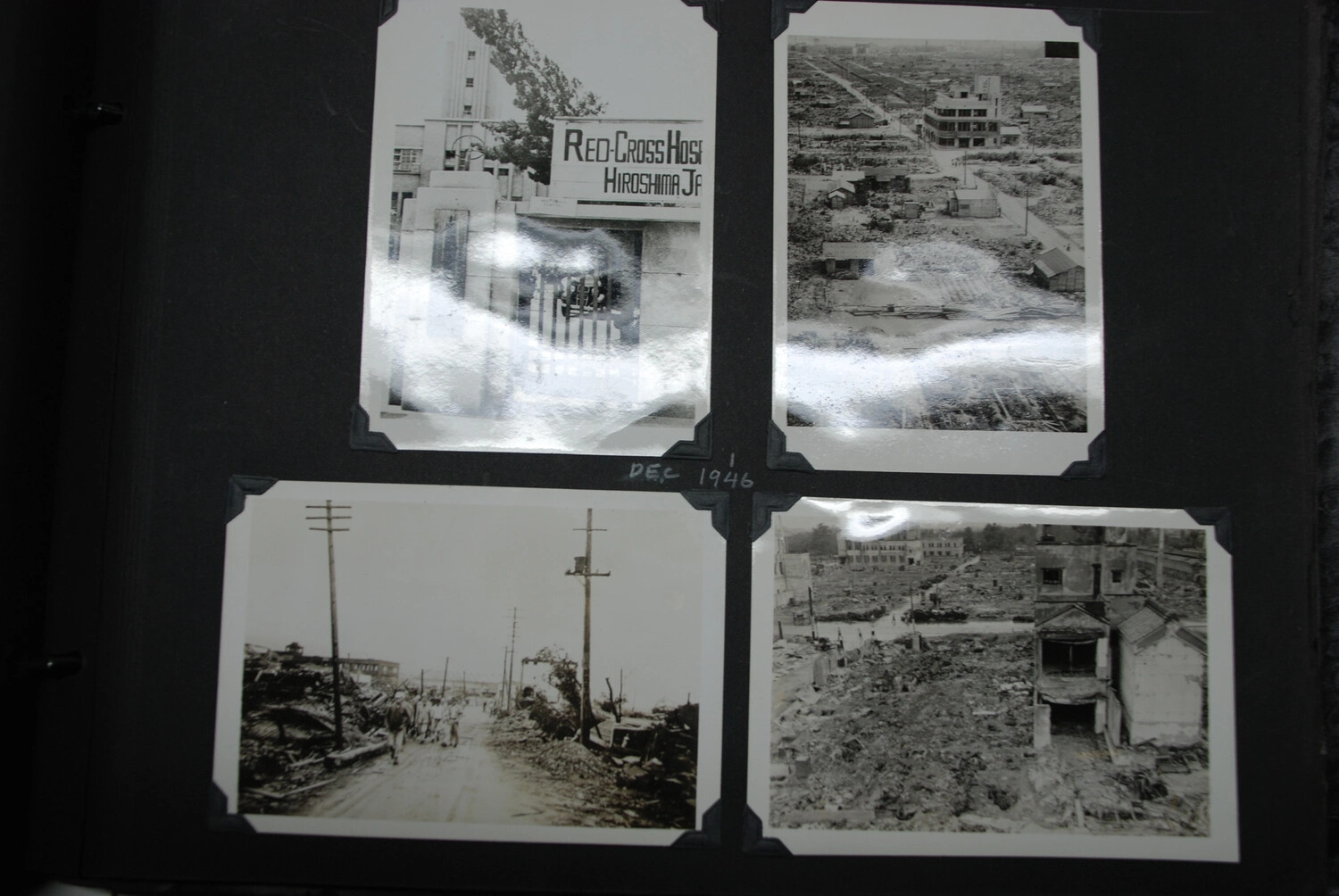 Album Page: Hiroshima Red Cross Hospital and Atomic Bomb Devastation, December 1946