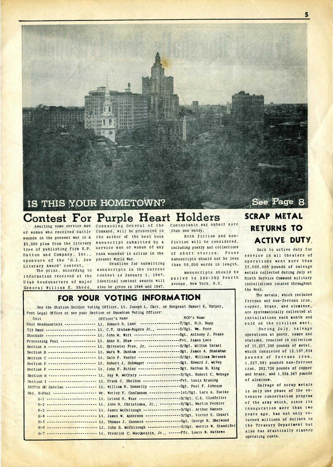 "Yuma Auctioneer" Base Newspaper Page, Yuma Army Air Field, 1944