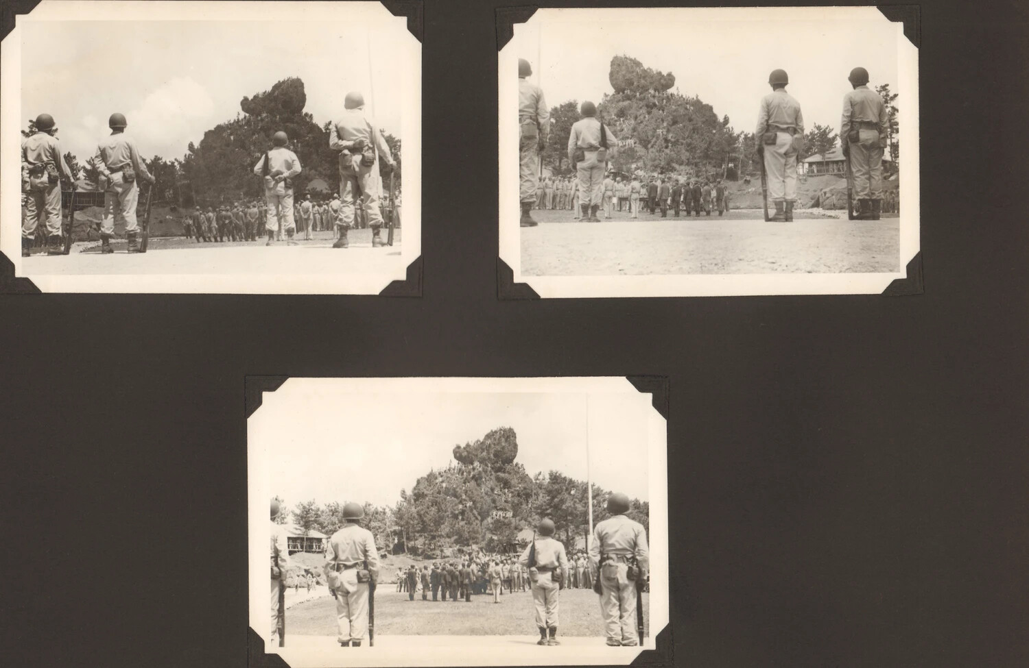 American Soldiers at a Military Formation/Review Ceremony, Occupied Japan (WWII Photo Album)