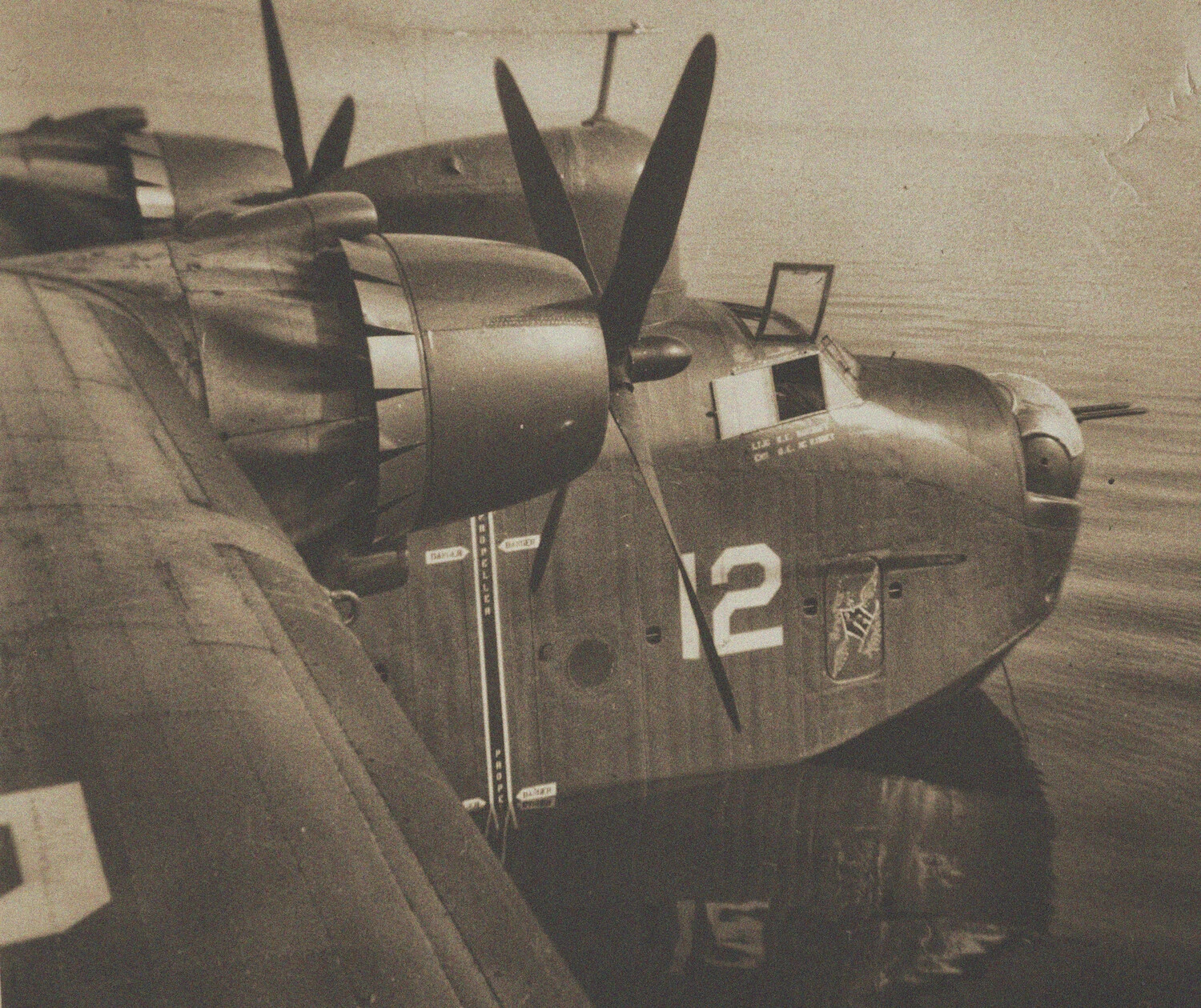 Bow and Engine Nacelle Detail of Twin-Engine Navy Patrol Flying Boat No. 12, Korean War Era