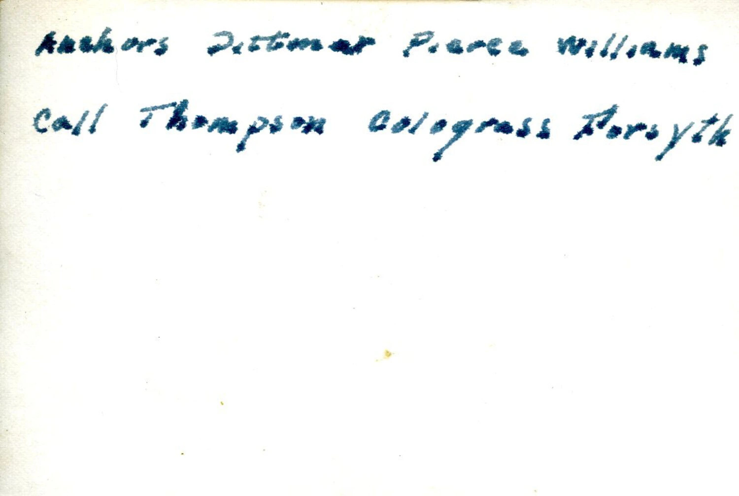 Handwritten List of Surnames on Plain Paper, Likely Associated with 5th Marine Division Iwo Jima Materials