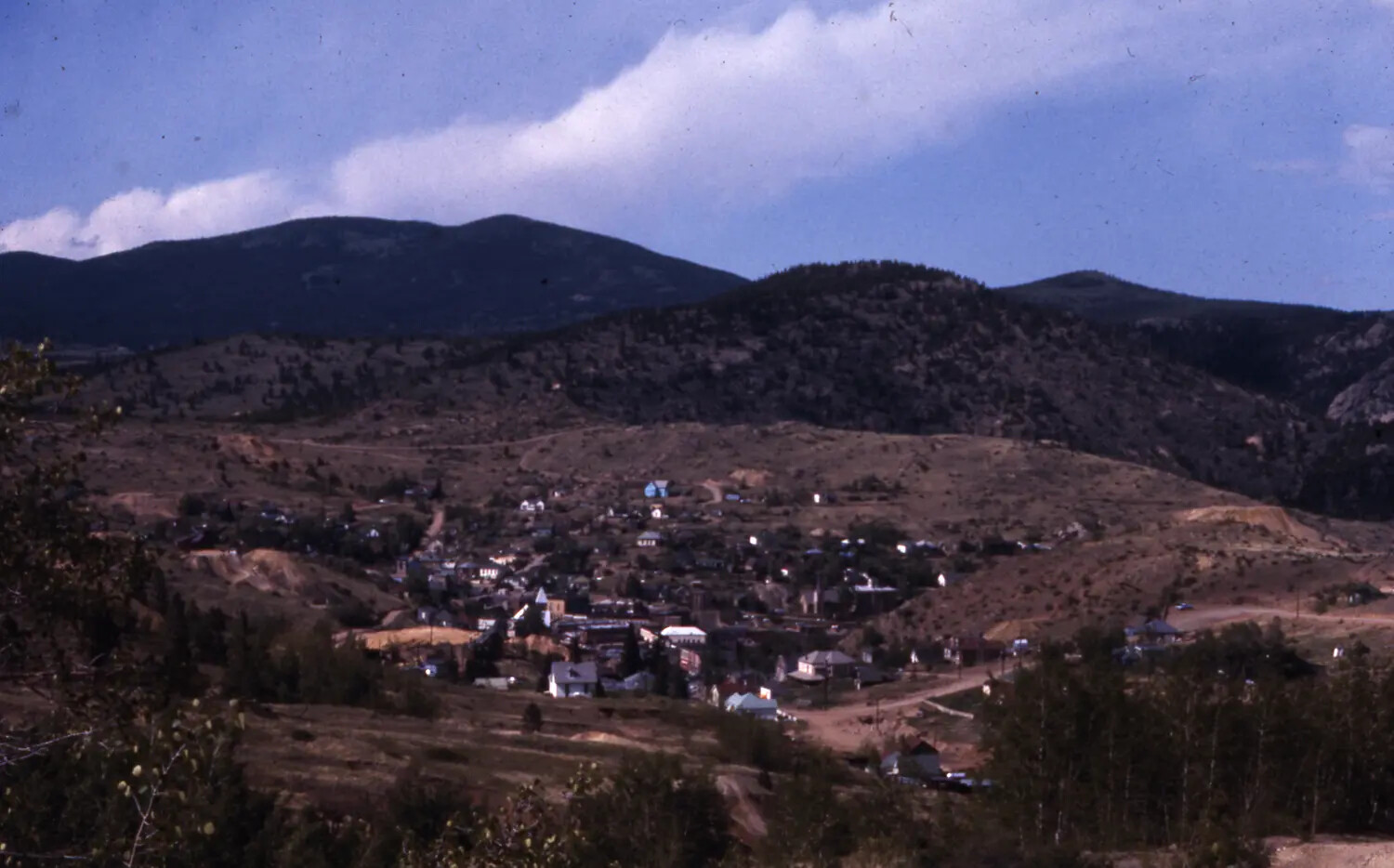 Mountain Mining Town in a Valley, Colorado, Vietnam War-Era Travel Photograph