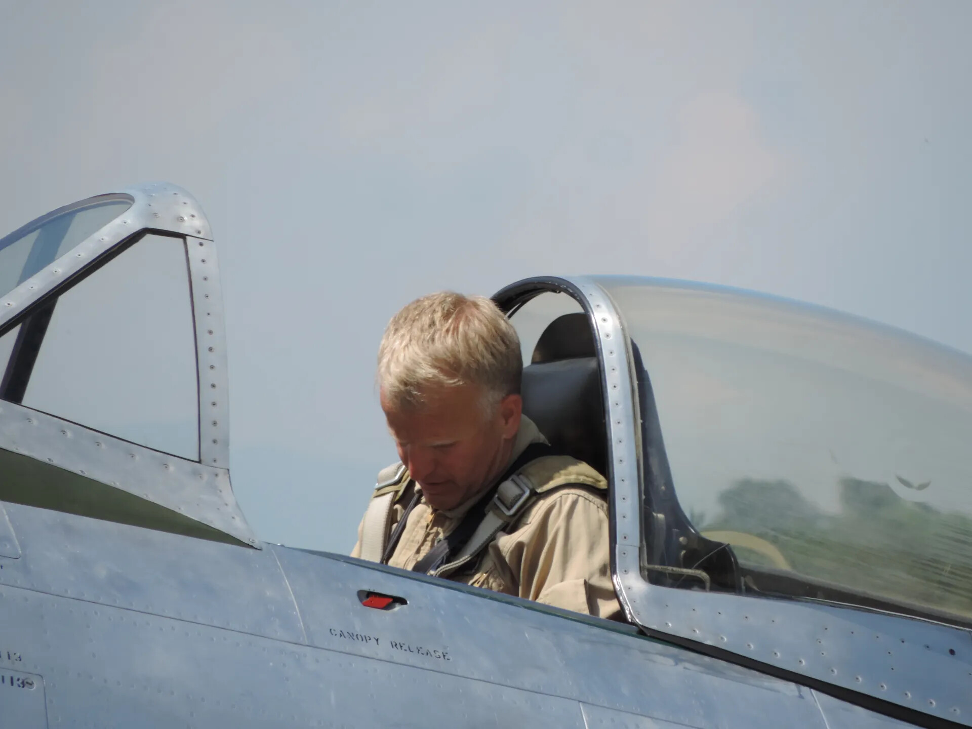 Warbird Pilot in Open Cockpit - Pre-Flight Portrait