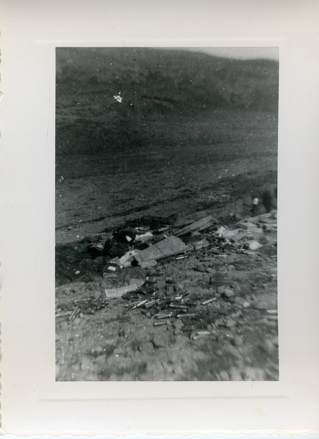 Debris Field of Spent Shell Casings and Wreckage, Aleutian Islands, 1943