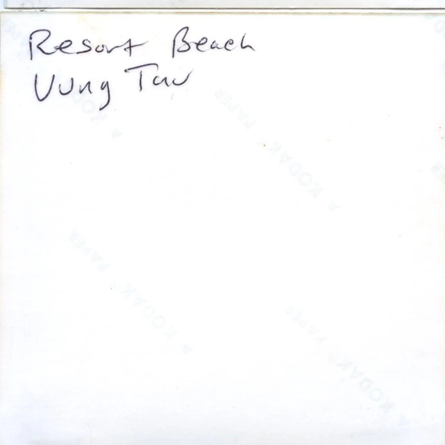 Handwritten Caption Card, 'Resort Beach, Vung Tau' — Vietnam Album, 1971
