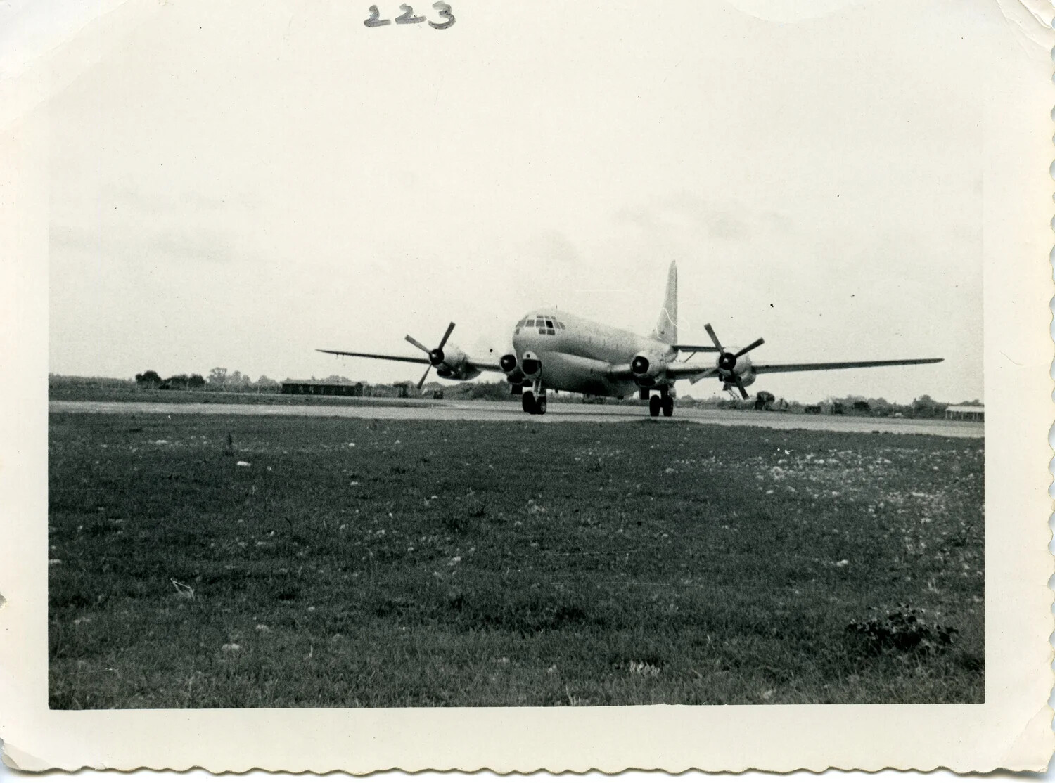 Boeing C-97 Stratofreighter on Runway, MATS/SAC Transatlantic Route, Postwar Era