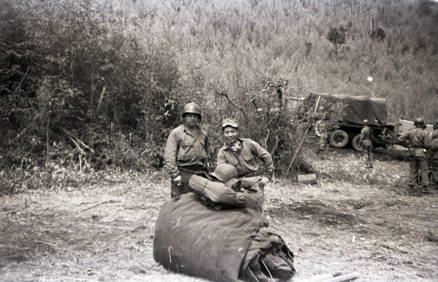 American and Korean Soldiers with Field Gear, Korean War, 187th Airborne RCT
