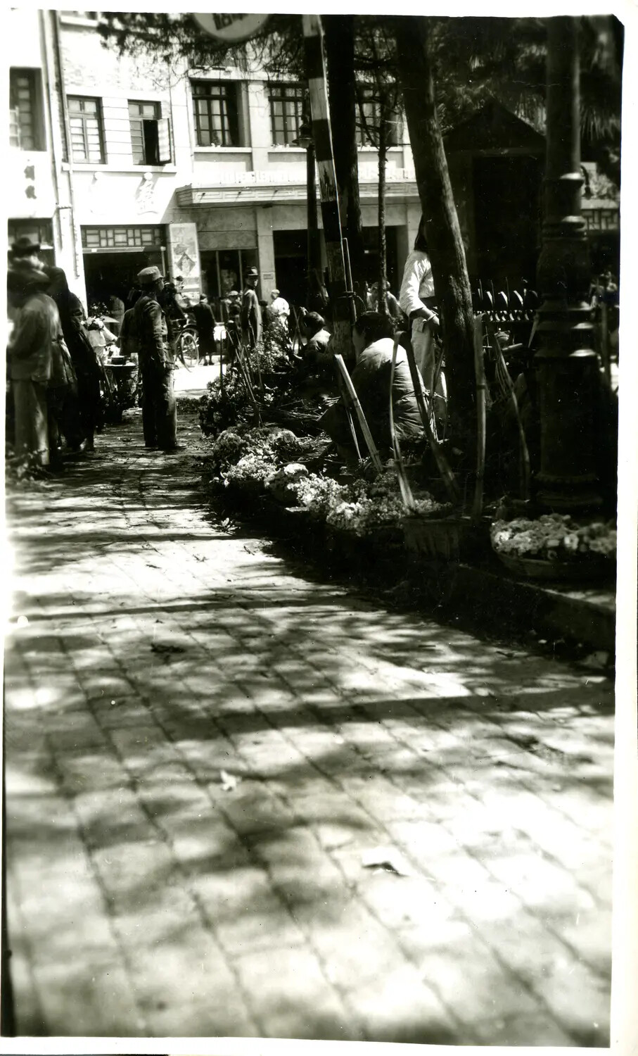 Sidewalk Flower Market on a Chinese City Street, CBI Theater Archive