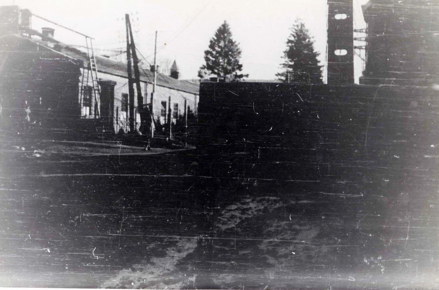 Underexposed Street Scene in German Village, WWII European Theater