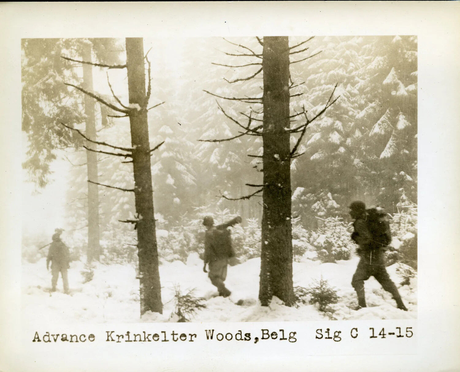 American Infantry Advancing Through Krinkelt Woods, Belgium, Winter 1944