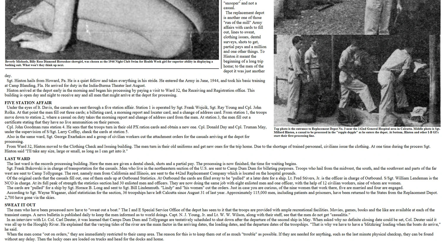 CBI Roundup Newspaper Page: 'Repple Depple' Replacement Depot Processing Feature (Continued), Calcutta, India, WWII