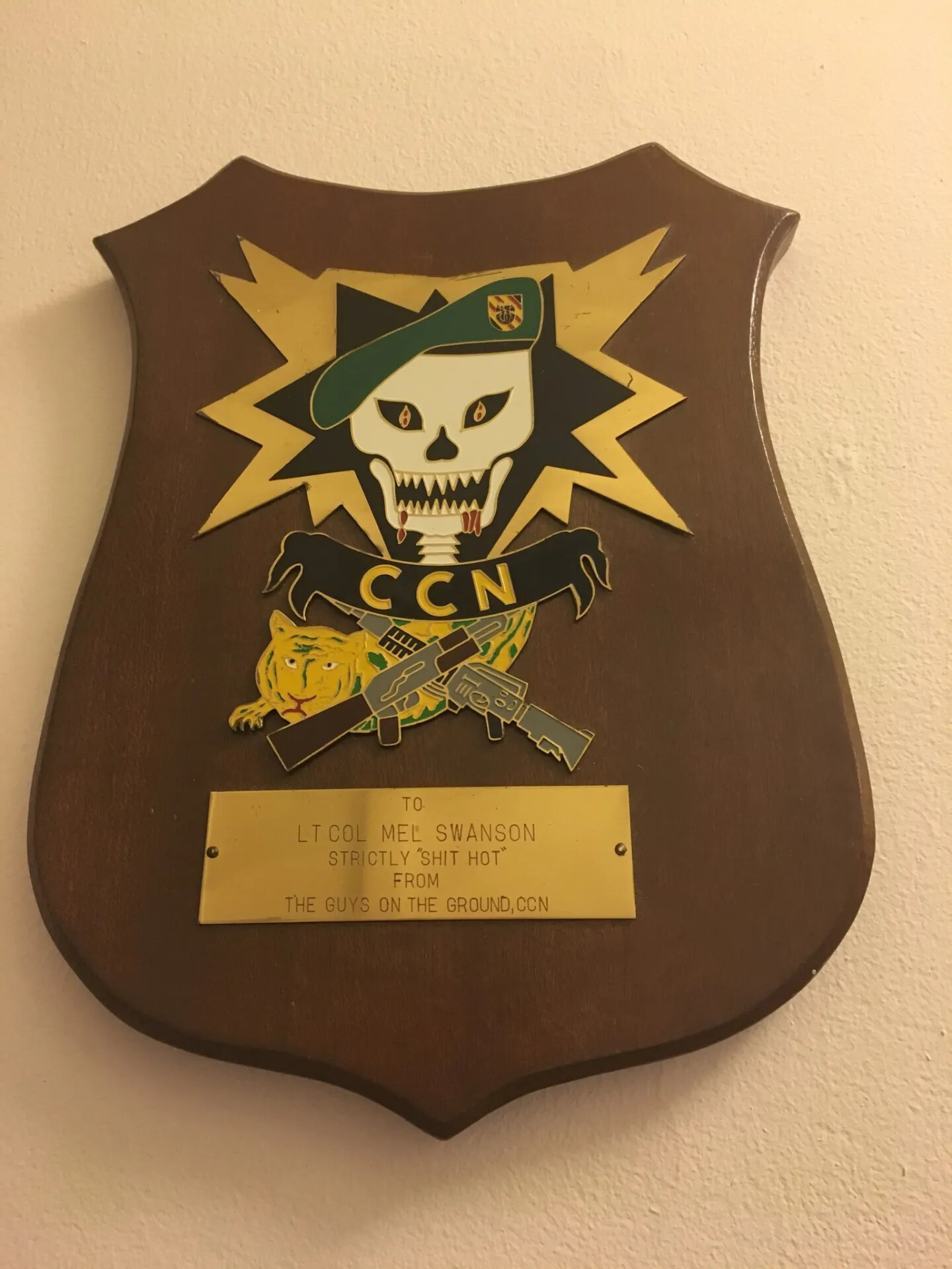 MACV-SOG CCN Commemorative Plaque Presented to Lt. Col. Mel Swanson