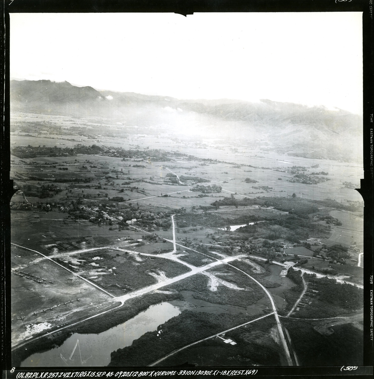USAAF Aerial Reconnaissance Photograph of Kurume, Kyushu, Japan, 15 September 1945