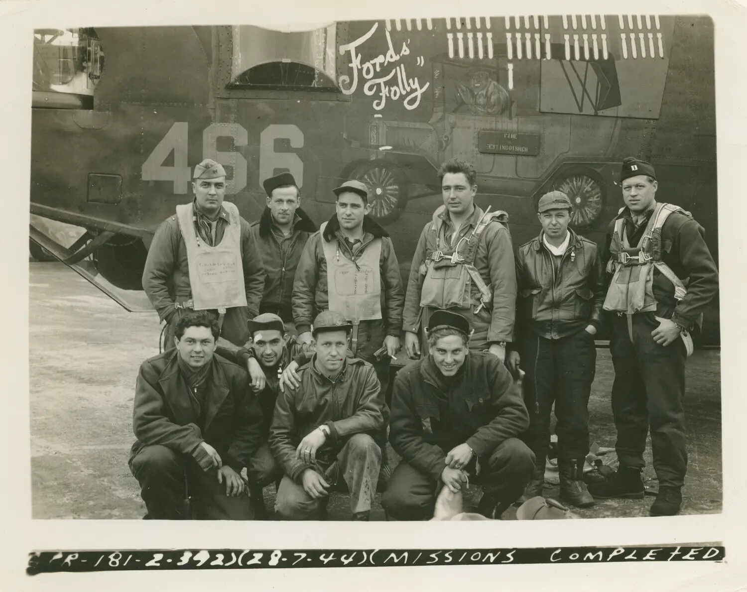 B-24 Liberator Crew 'Fords' Folly,' 579th Bomb Squadron, 28 July 1944