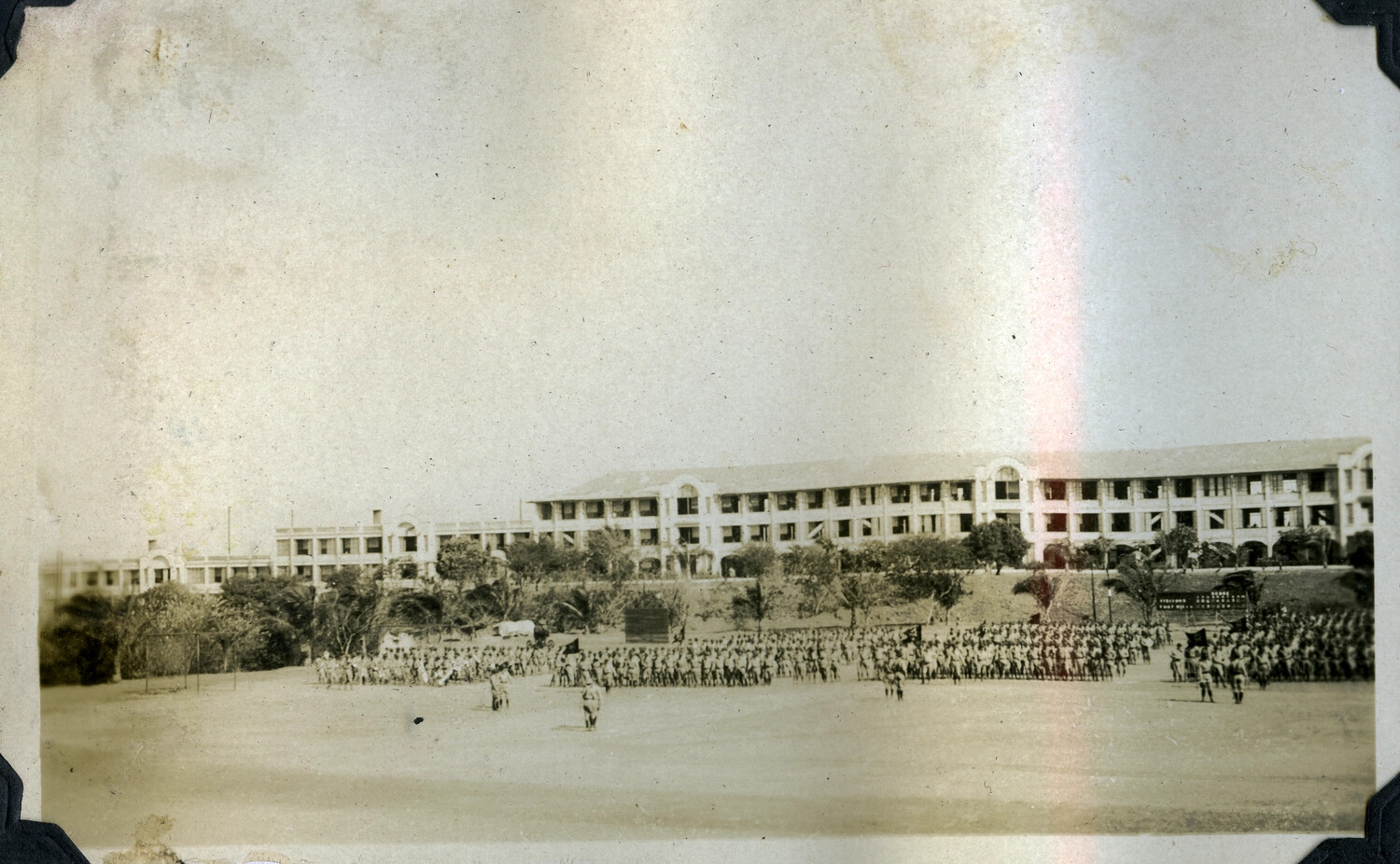 Massed Regimental Review in Front of Barracks Quadrangle, U.S. Army Post, Manila Area, Philippines