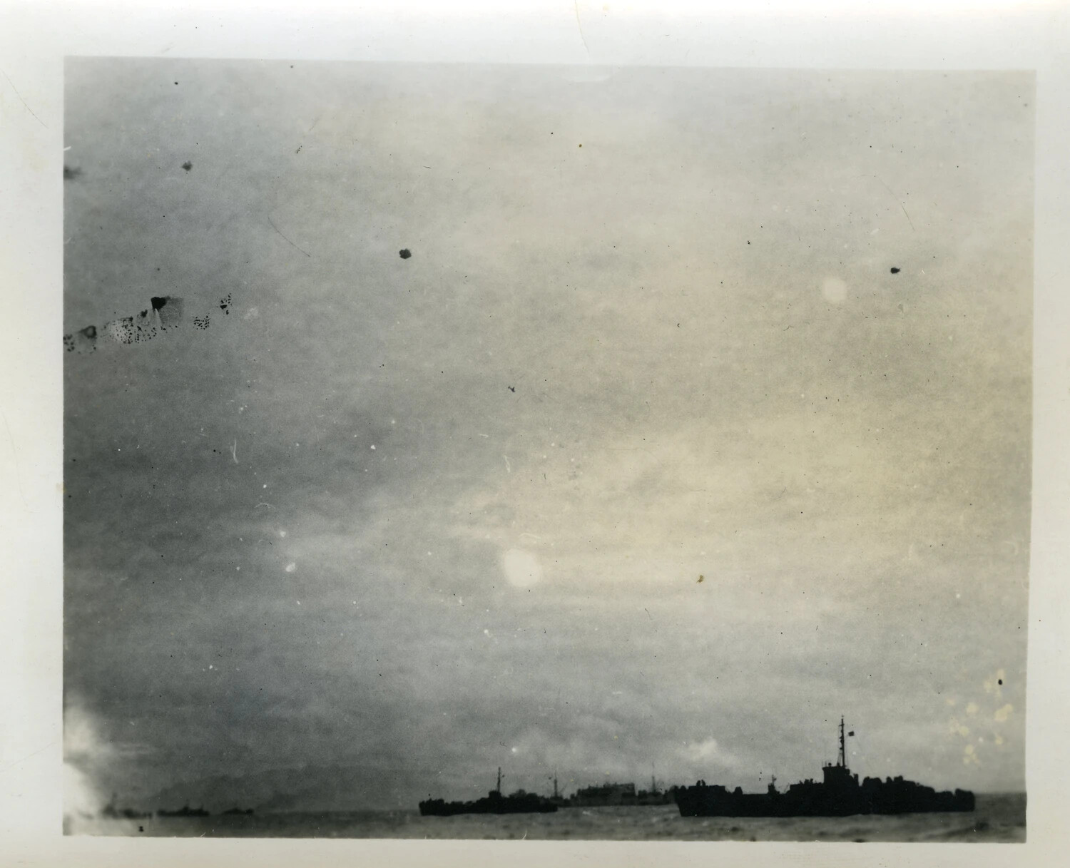 Overexposed View of Naval Vessels at Anchor, Ryukyu Islands Anchorage, 1945