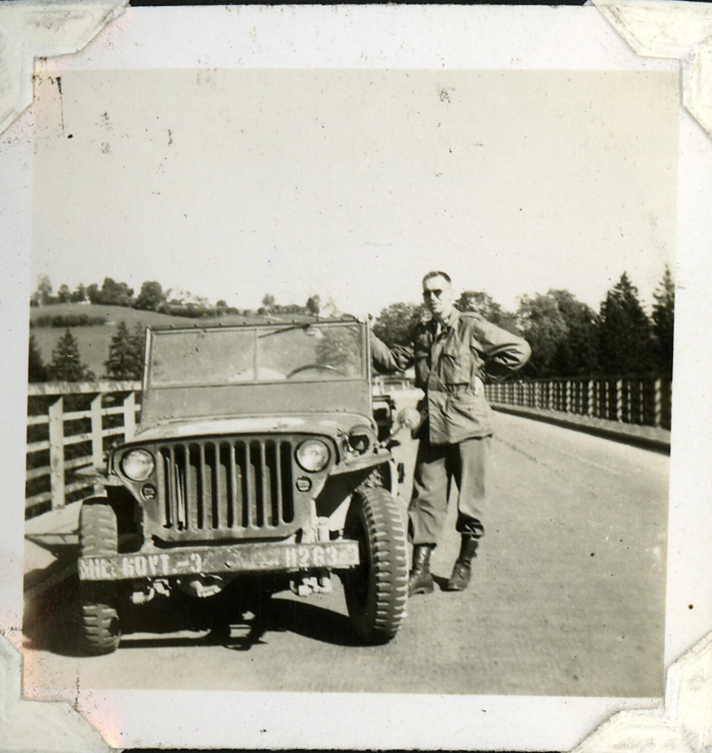 U.S. Military Government Officer with Jeep, Occupied Austria/Germany, Postwar Period