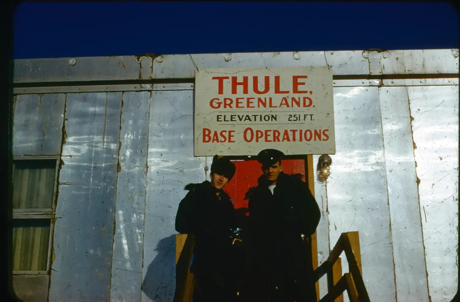 Airmen at Base Operations Building, Thule Air Base, Greenland, c. 1950-1955