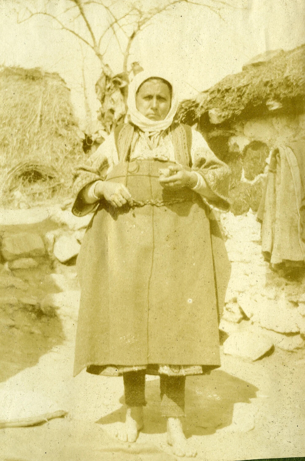 Elderly Village Woman in Traditional Dress, WWI-Era French Pilot's Album
