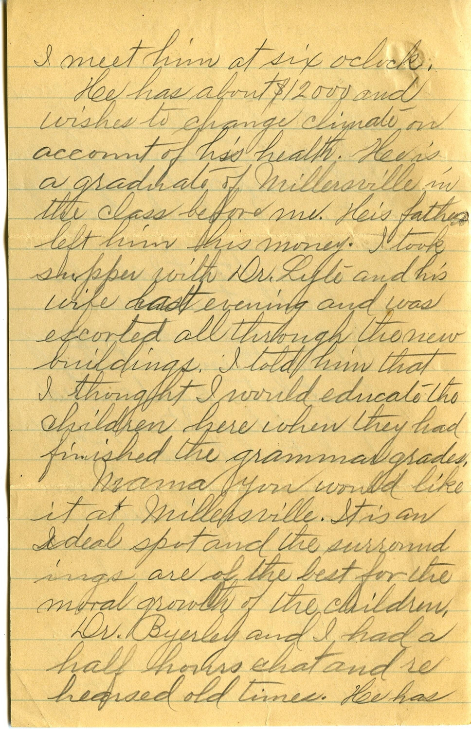 Handwritten Family Letter, J. A. Wagener, July 20, 1905 (Page H)
