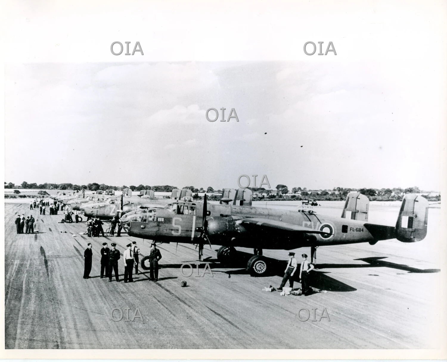 Royal Air Force North American Mitchell II Bombers of No. 180 Squadron on Dispersal, Serial FL-684